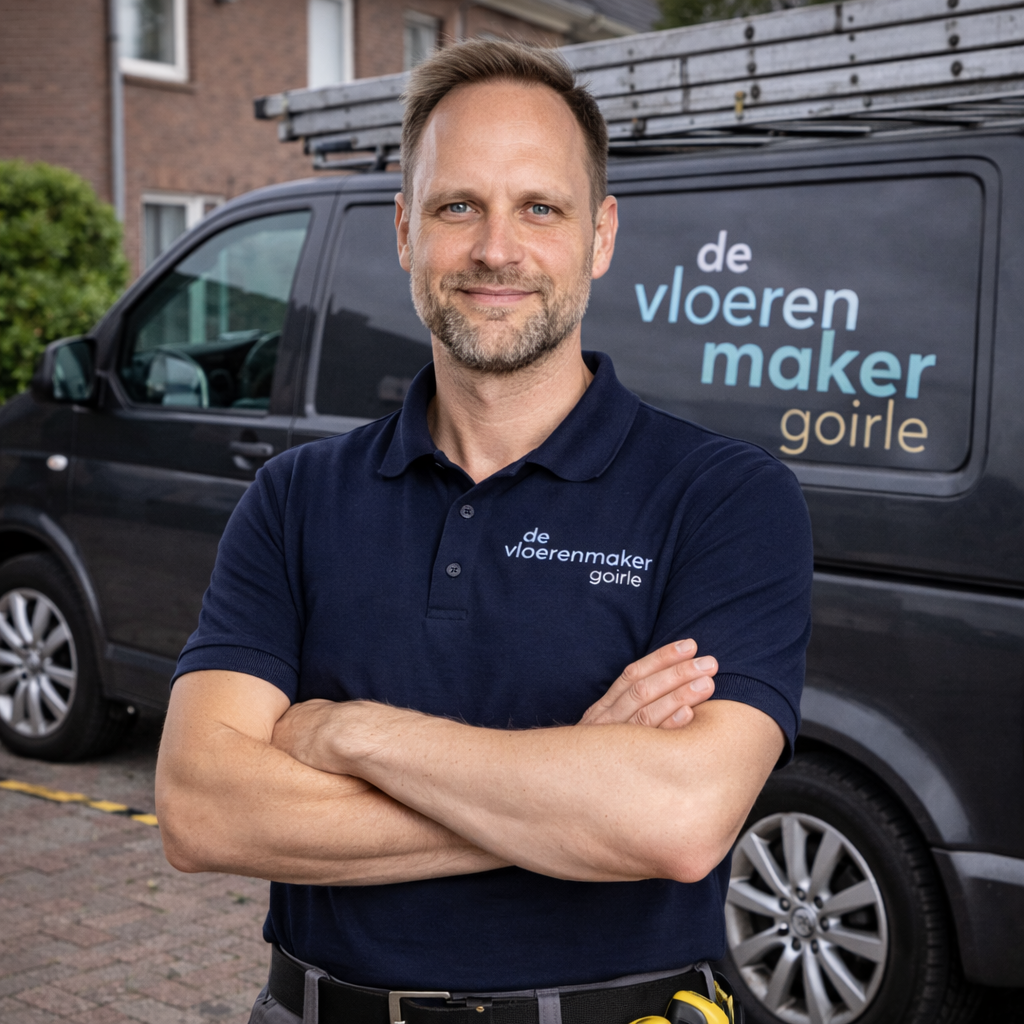 PVC vloer laten leggen met bus bij klant in Goirle